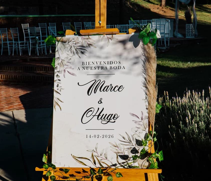 Cartel bienvenida boda en África Eventos